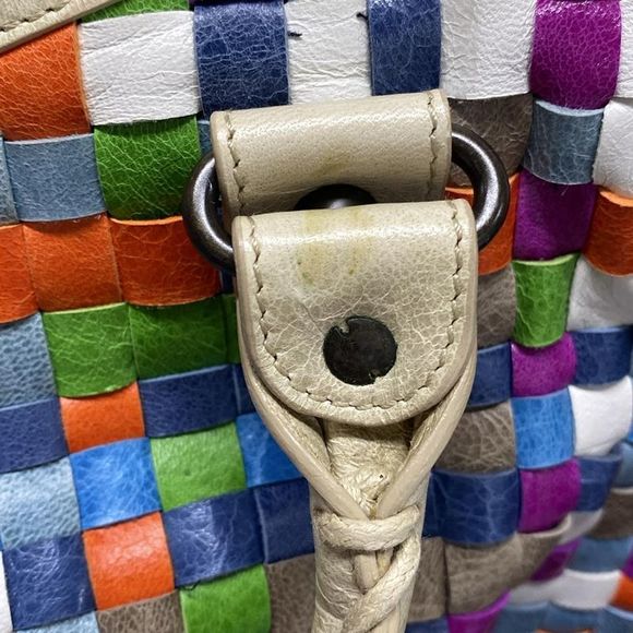 Balenciaga Handbag The City 115748 Ivory X Blue X Multi Braided Leather - Picture 11 of 15